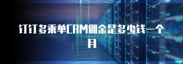 钉钉多乘单CRM佣金是多少钱一个月