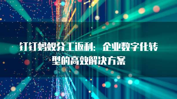 钉钉蚂蚁分工返利：企业数字化转型的高效解决方案