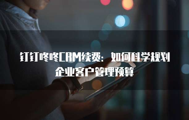 钉钉咚咚CRM续费：如何科学规划企业客户管理预算