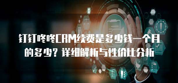 钉钉咚咚CRM续费是多少钱一个月的多少?详细解析与性价比分析