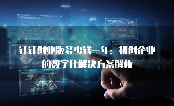 钉钉创业版多少钱一年:初创企业的数字化解决方案解析