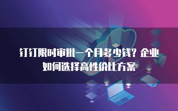 钉钉限时审批一个月多少钱?企业如何选择高性价比方案