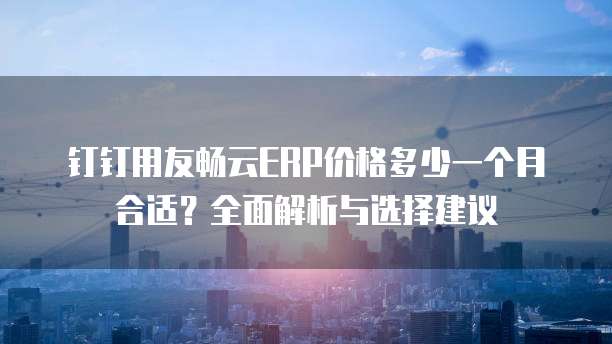 钉钉用友畅云ERP价格多少一个月合适?全面解析与选择建议