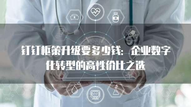 钉钉枢策升级要多少钱：企业数字化转型的高性价比之选