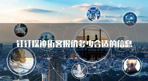 钉钉探迹拓客报价多少合适的信息
