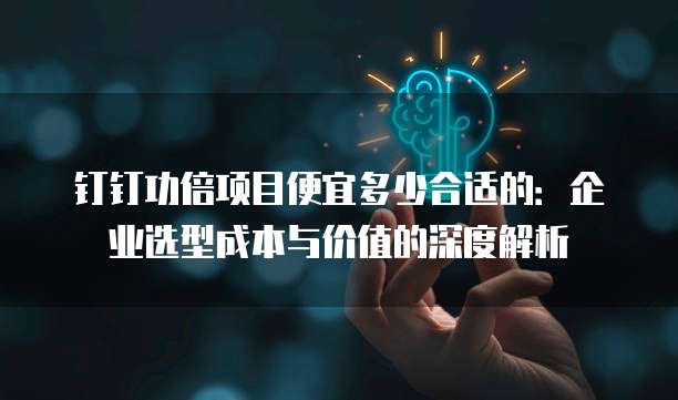 钉钉功倍项目便宜多少合适的：企业选型成本与价值的深度解析