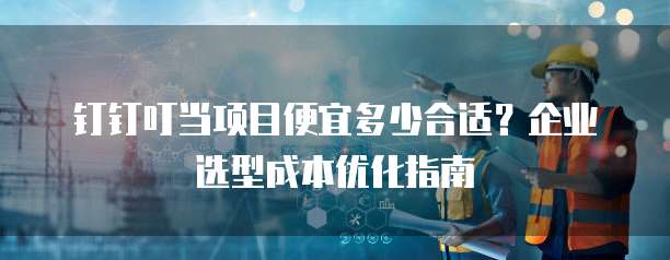 钉钉叮当项目便宜多少合适?企业选型成本优化指南