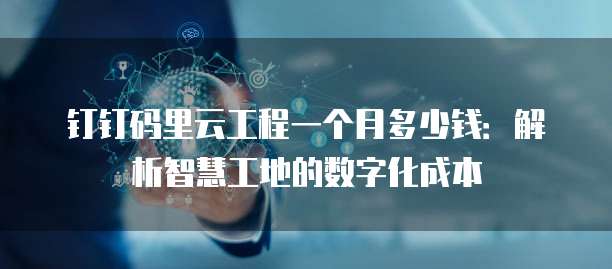 钉钉码里云工程一个月多少钱:解析智慧工地的数字化成本
