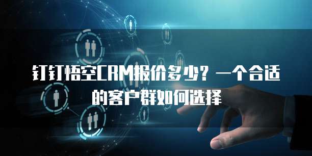 钉钉悟空CRM报价多少?一个合适的客户群如何选择