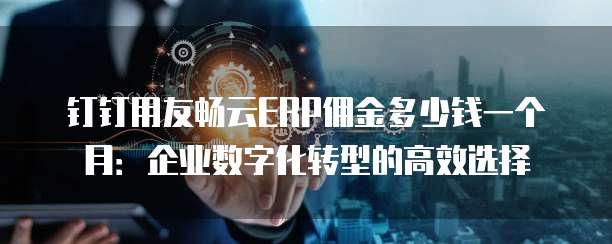 钉钉用友畅云ERP佣金多少钱一个月:企业数字化转型的高效选择