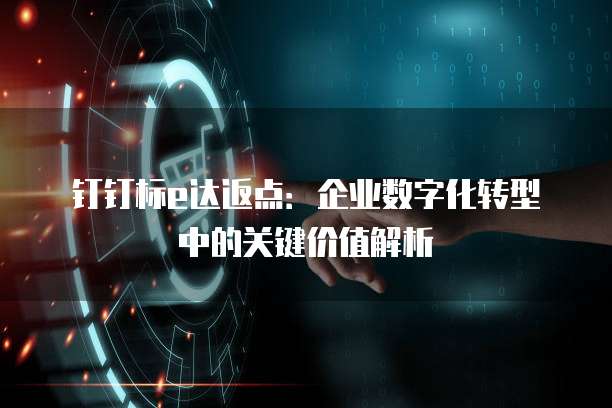 钉钉标e达返点：企业数字化转型中的关键价值解析