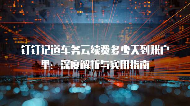 钉钉记道车务云续费多少天到账户里:深度解析与实用指南