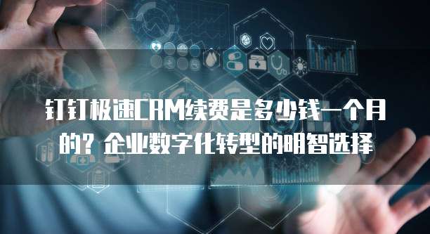 钉钉极速CRM续费是多少钱一个月的?企业数字化转型的明智选择