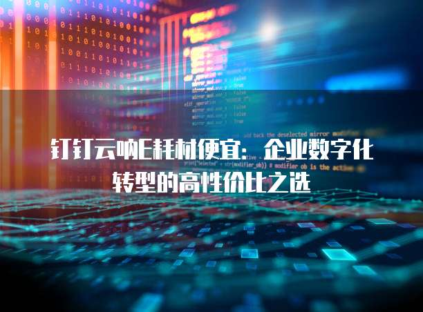 钉钉云呐E耗材便宜:企业数字化转型的高性价比之选