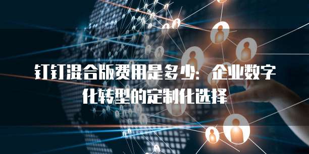 钉钉混合版费用是多少:企业数字化转型的定制化选择