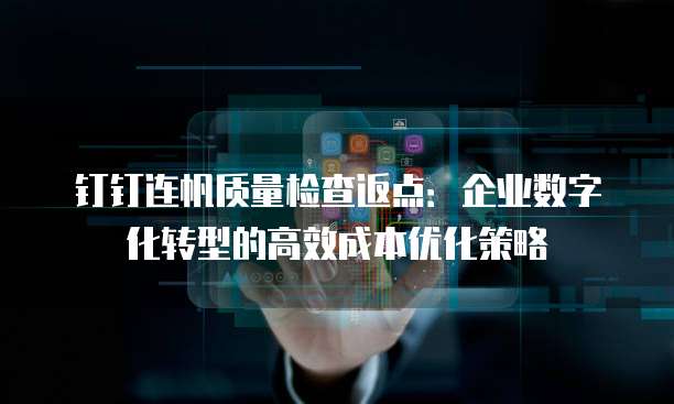 钉钉连帆质量检查返点：企业数字化转型的高效成本优化策略