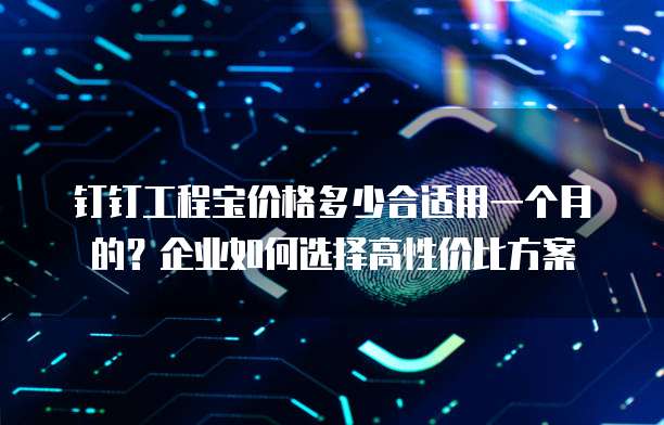 钉钉工程宝价格多少合适用一个月的?企业如何选择高性价比方案