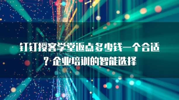 钉钉授客学堂返点多少钱一个合适?企业培训的智能选择