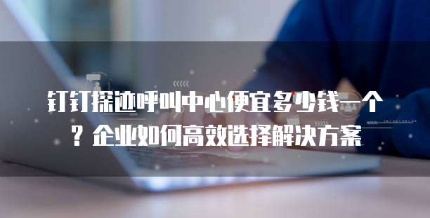 钉钉探迹呼叫中心便宜多少钱一个?企业如何高效选择解决方案