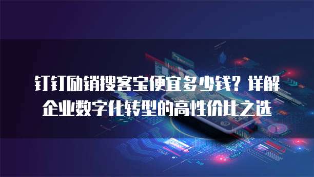 钉钉励销搜客宝便宜多少钱?详解企业数字化转型的高性价比之选