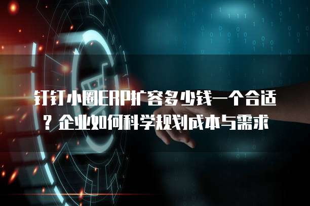 钉钉小圈ERP扩容多少钱一个合适?企业如何科学规划成本与需求