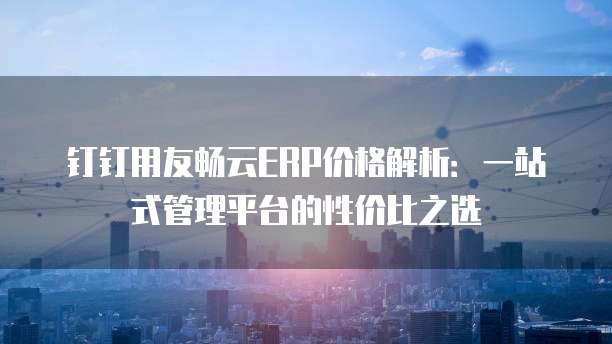 钉钉用友畅云ERP价格解析:一站式管理平台的性价比之选