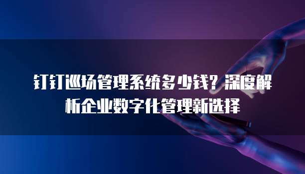 钉钉巡场管理系统多少钱?深度解析企业数字化管理新选择