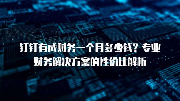 钉钉有成财务一个月多少钱?专业财务解决方案的性价比解析