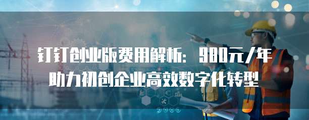 钉钉创业版费用解析:980元/年助力初创企业高效数字化转型