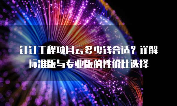 钉钉工程项目云多少钱合适?详解标准版与专业版的性价比选择