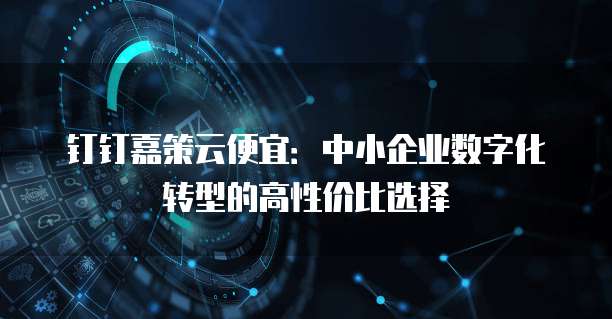 钉钉嘉策云便宜:中小企业数字化转型的高性价比选择