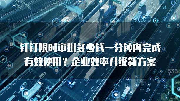 钉钉限时审批多少钱一分钟内完成有效使用?企业效率升级新方案