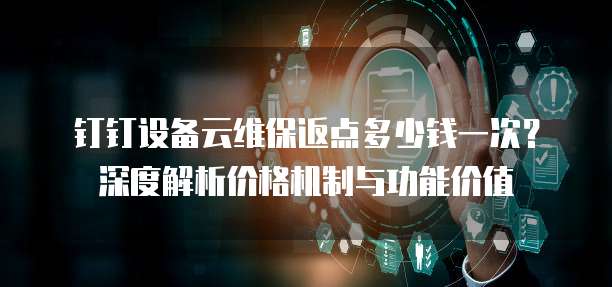 钉钉设备云维保返点多少钱一次?深度解析价格机制与功能价值