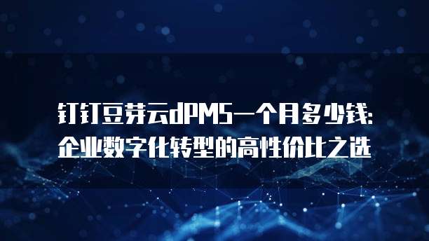 钉钉豆芽云dPMS一个月多少钱:企业数字化转型的高性价比之选
