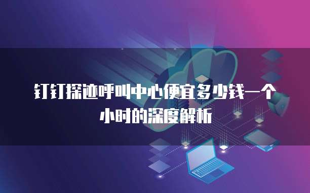 钉钉探迹呼叫中心便宜多少钱一个小时的深度解析