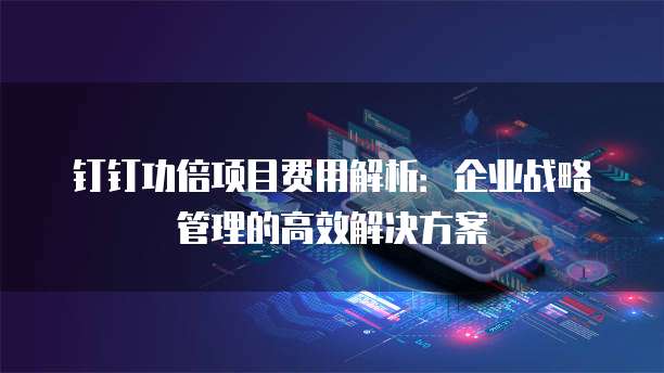 钉钉功倍项目费用解析:企业战略管理的高效解决方案