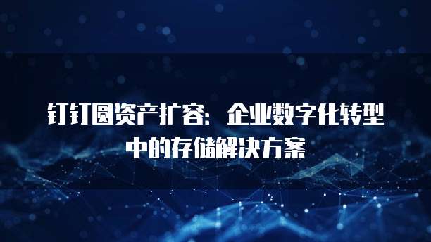 钉钉圆资产扩容:企业数字化转型中的存储解决方案