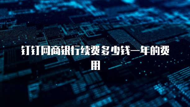 钉钉网商银行续费多少钱一年的费用