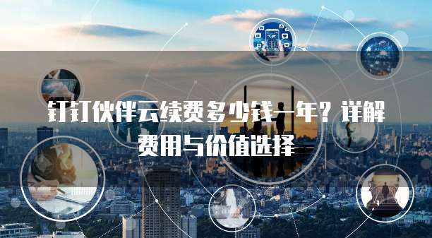 钉钉伙伴云续费多少钱一年?详解费用与价值选择