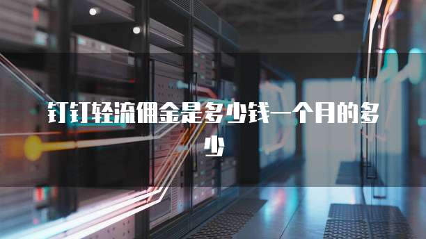 钉钉轻流佣金是多少钱一个月的多少
