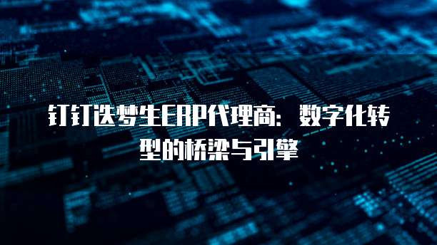 钉钉迭梦生ERP代理商:数字化转型的桥梁与引擎