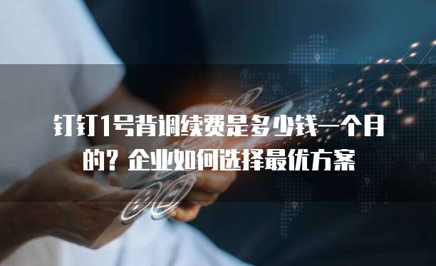 钉钉1号背调续费是多少钱一个月的?企业如何选择最优方案