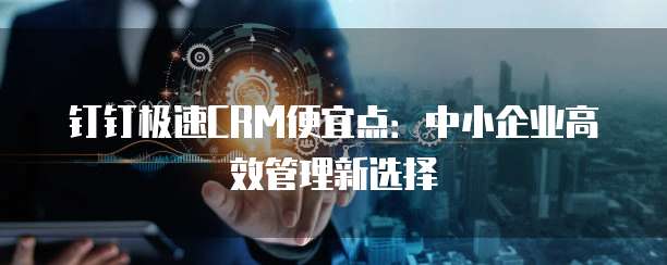 钉钉极速CRM便宜点：中小企业高效管理新选择