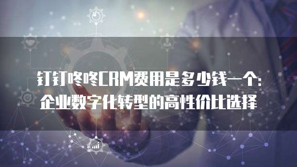 钉钉咚咚CRM费用是多少钱一个:企业数字化转型的高性价比选择