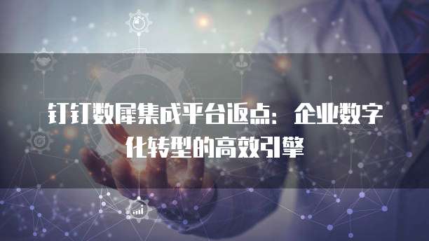 钉钉数犀集成平台返点：企业数字化转型的高效引擎