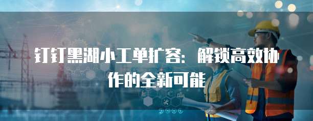 钉钉黑湖小工单扩容：解锁高效协作的全新可能