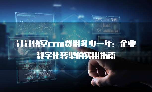 钉钉悟空crm费用多少一年:企业数字化转型的实用指南