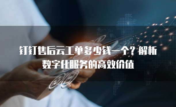 钉钉售后云工单多少钱一个?解析数字化服务的高效价值