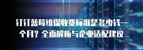 钉钉蓝莓维保收费标准是多少钱一个月?全面解析与企业适配建议