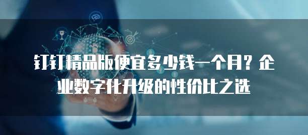 钉钉精品版便宜多少钱一个月?企业数字化升级的性价比之选
